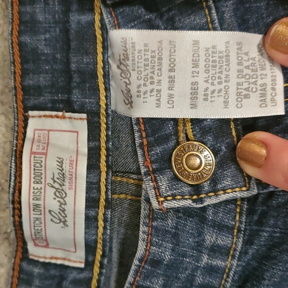 Levi Strauss Stretch Low Rise Bootcut Jeans 12  med. Misses - Picture 8 of 9